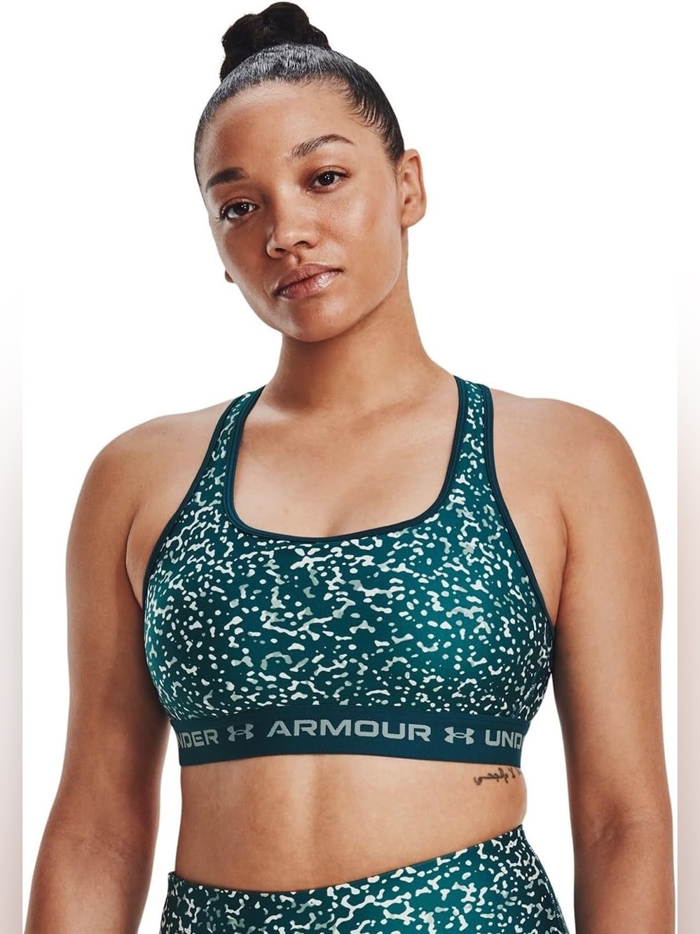 Under Armour Crossback Mid Support Sports Bra XL teal green plus size active